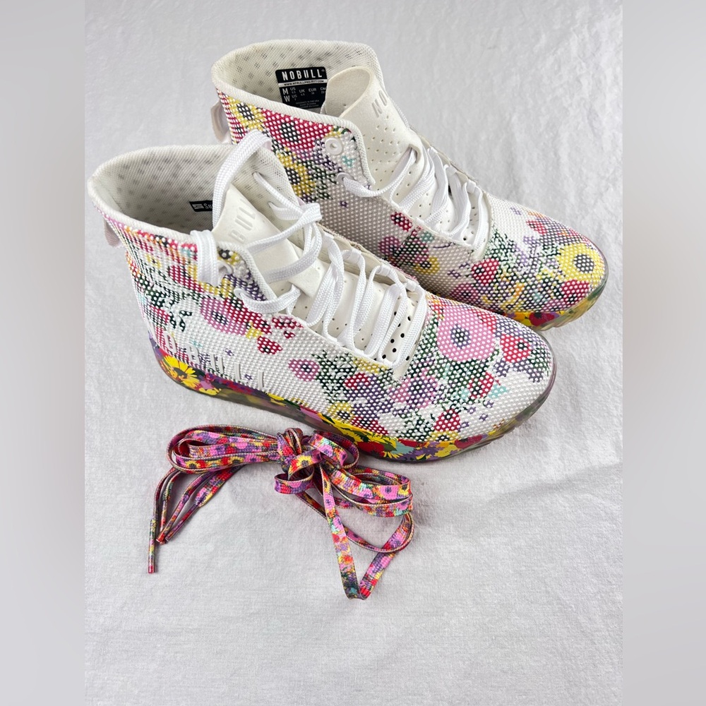 NoBull Women's Super Fabric Floral High Top Sz 7 + Floral Laces Sneaker Trainers - Picture 11 of 13